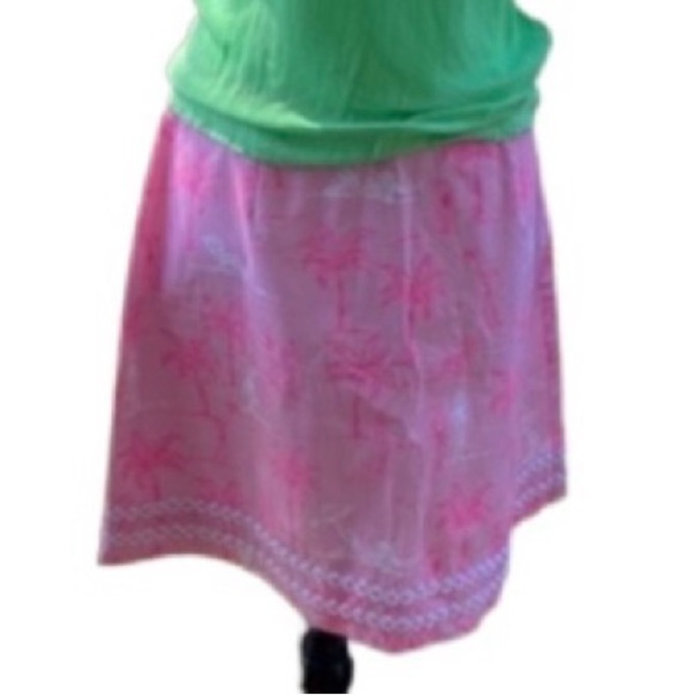 Lilly Pulitzer Pink White Cabana Mini Skirt Size 10 White Label